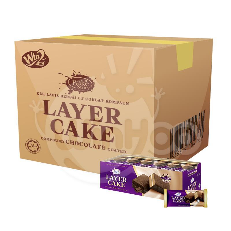 BAKE STORY COMPOUND CHOCOLATE COATED LAYER CAKE 16G X 24PKT X 12BOX